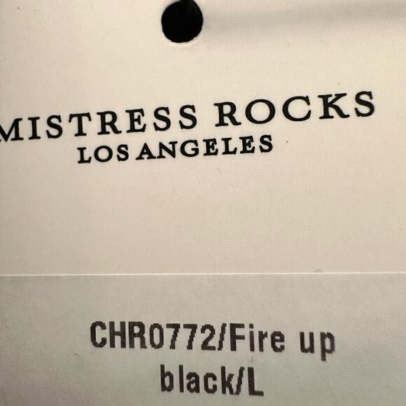 NWT Mistress Rocks "Fire Up" Denim Badge Jacket Black Large - Picture 5 of 6